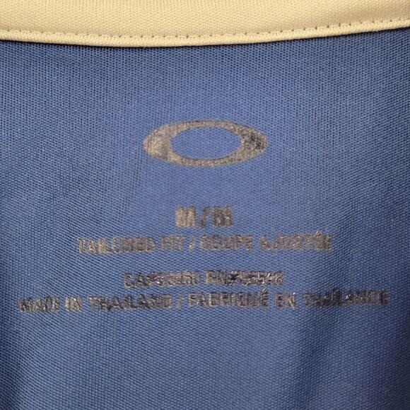 Oakley Polo Shirt Mens M Blue Collared Shirt 1/4 Button Retro Y2K Athleisure - Picture 5 of 7
